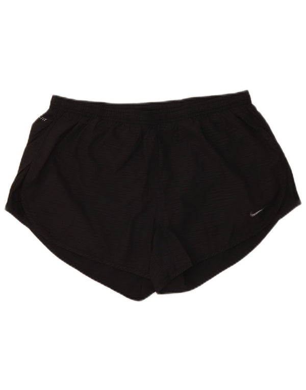 Pantaloni scurti sport NIKE Dri Fit pentru femei UK 14 Poliester mediu negru