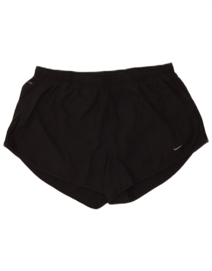 Pantaloni scurti sport NIKE Dri Fit pentru femei UK 14 Poliester mediu negru