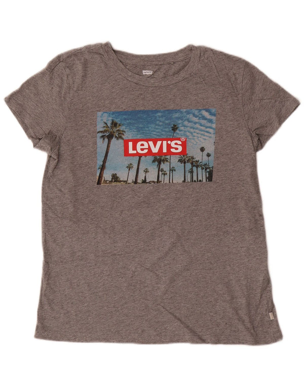 Tricou cu grafic pentru femei Levi's Top UK 14 Medium Grey Flecked Bumbac