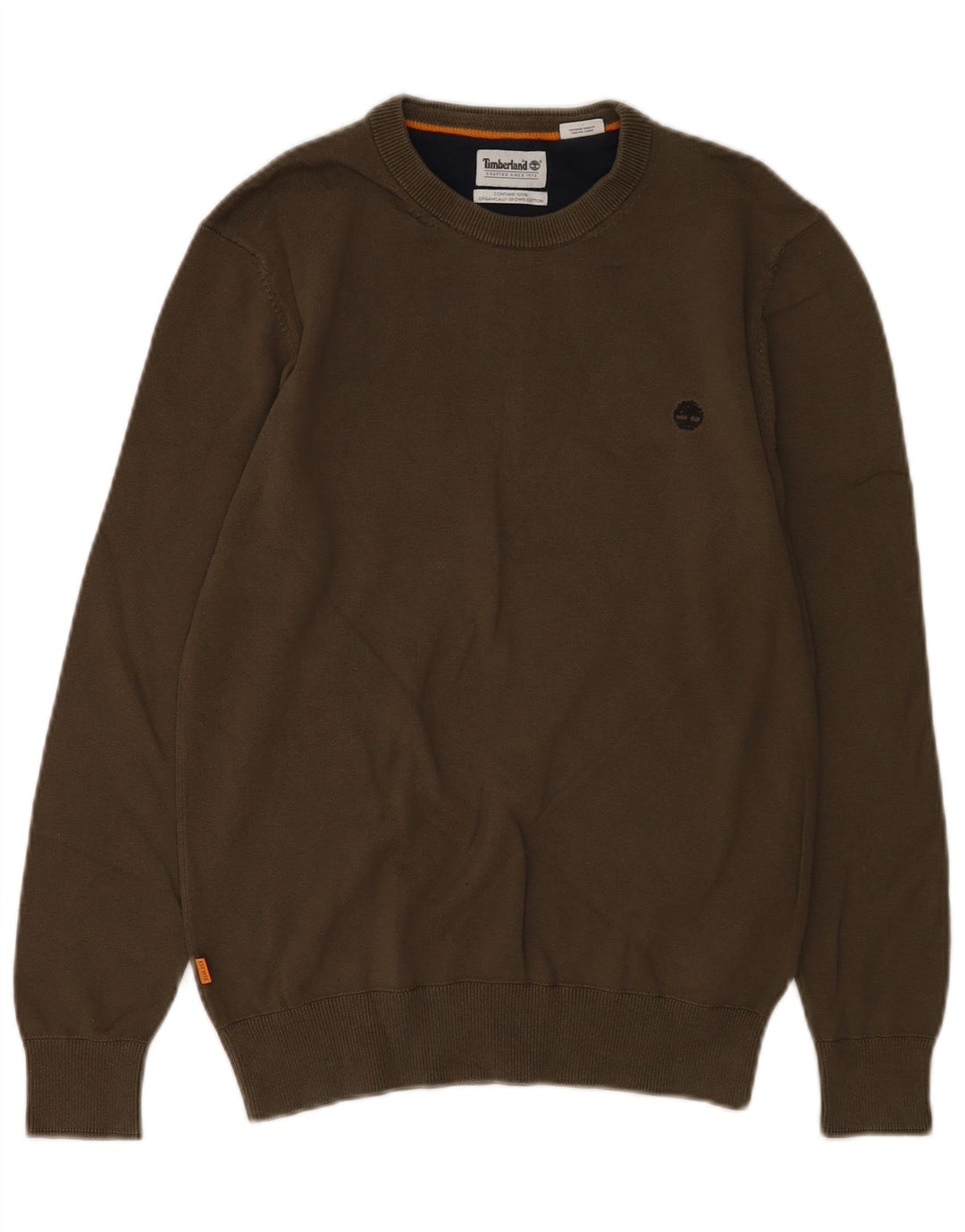 Pulover pentru bărbați Timberland cu gât crew, bumbac mic kaki