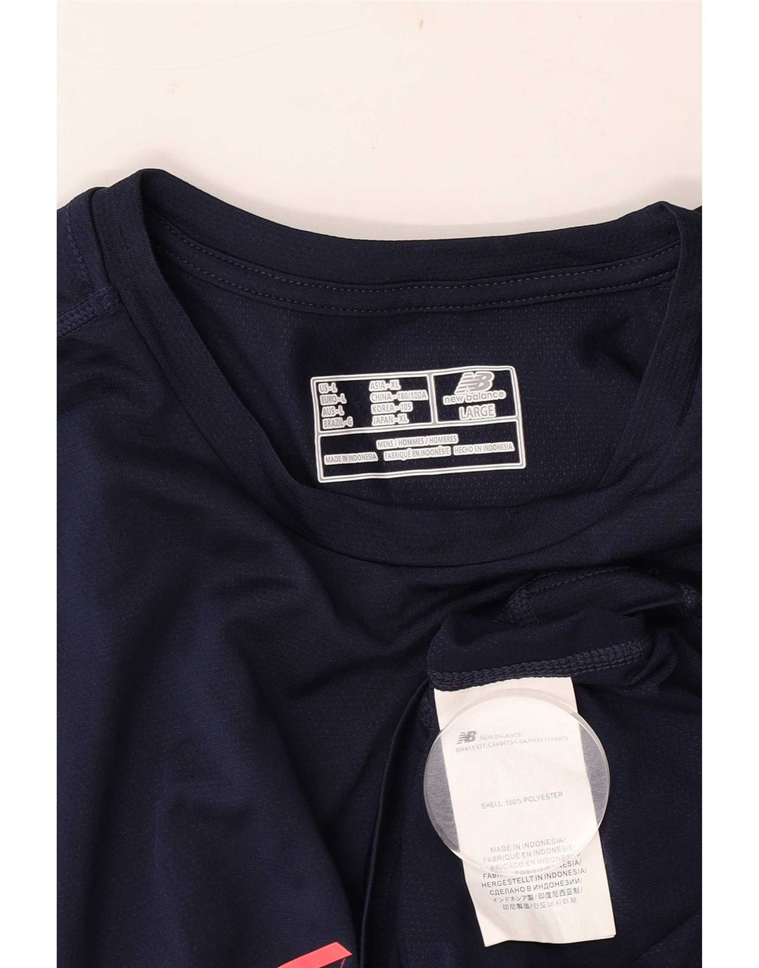 Top grafic pentru bărbați New Balance cu mânecă lungă, mare, albastru, poliester