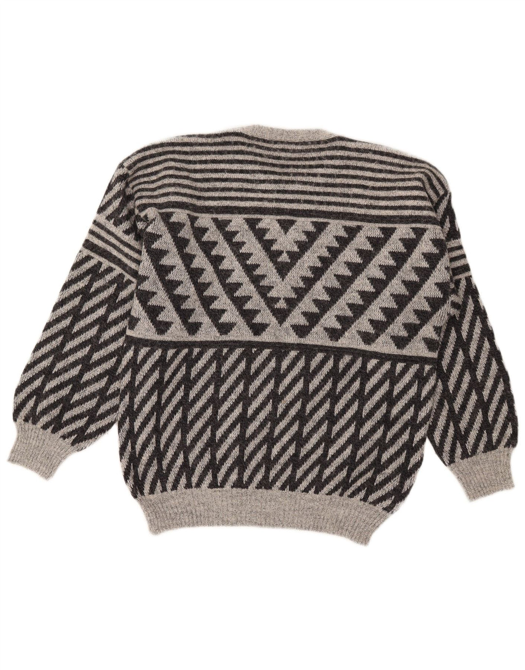 Pulover pentru bărbați Mapier cu decolteu rotund, mic, gri, geometric
