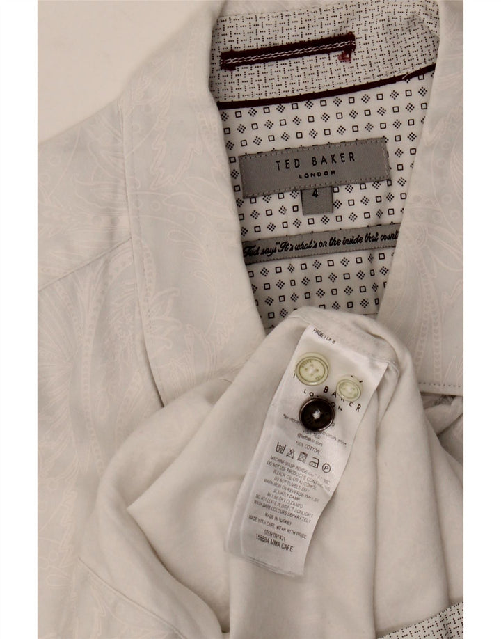 Cămașă pentru bărbați Ted Baker, mărimea 4, mare, alb, din bumbac cachetăl