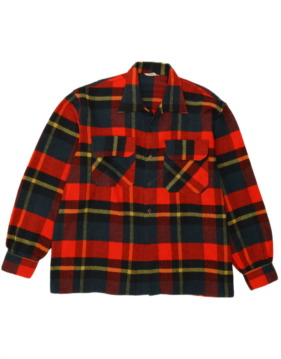 Cămașă Vintage pentru bărbați Cămașă de flanel 2XL în carouri roșii