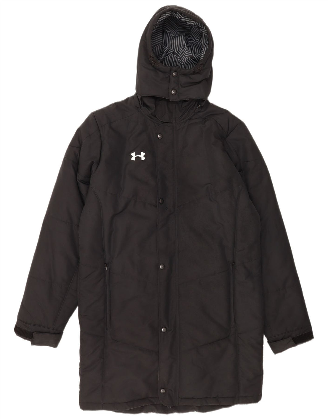 Palton căptușit cu glugă Under Armour Cold Gear pentru bărbați UK 38 Poliester mediu negru