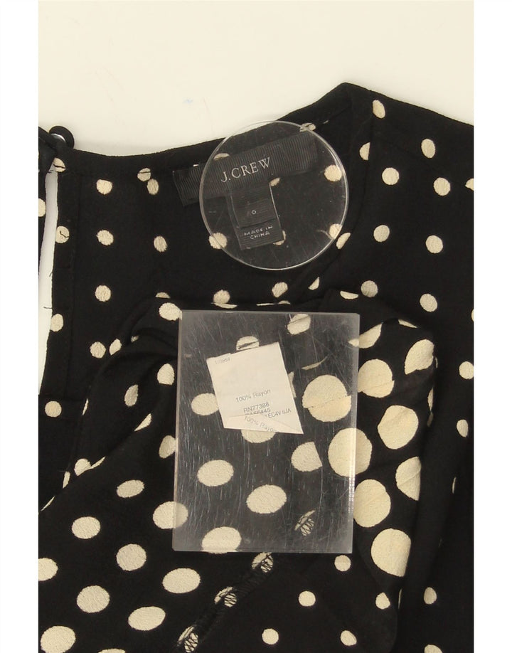 J. CREW Womens Oversized Long Sleeve Blouse Top US 0 XS Black Polka Dot Vintage J. Crew and Second-Hand J. Crew from Messina Hembry 