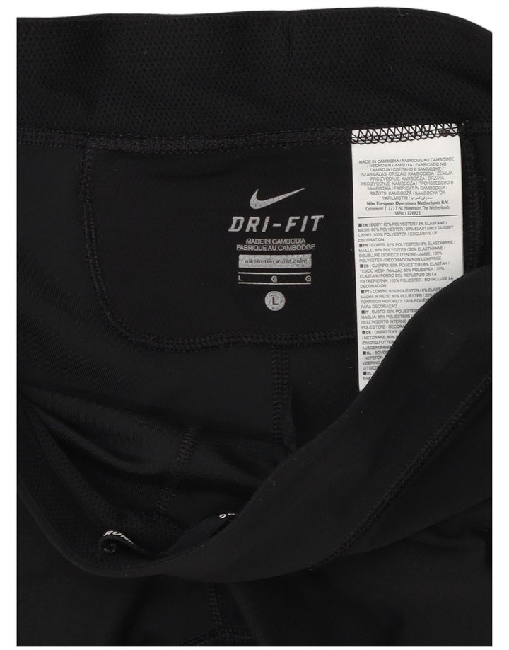 Leggings capri Nike Dri Fit pentru femei UK 14 Poliester negru mare