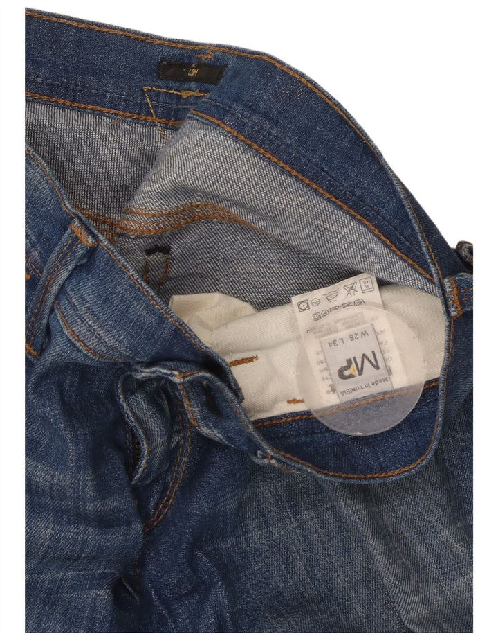 MELTIN' POT Blugi drepti din plasă pentru femei W26 L34 Bumbac albastru