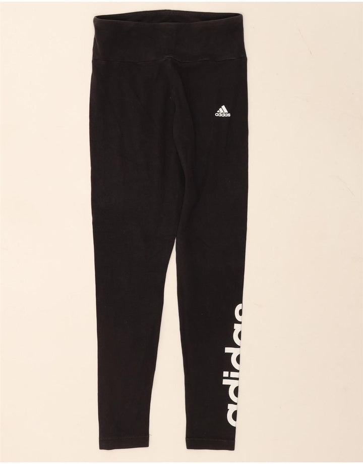 Leggings grafic Adidas pentru femei UK 8/10 Small Black