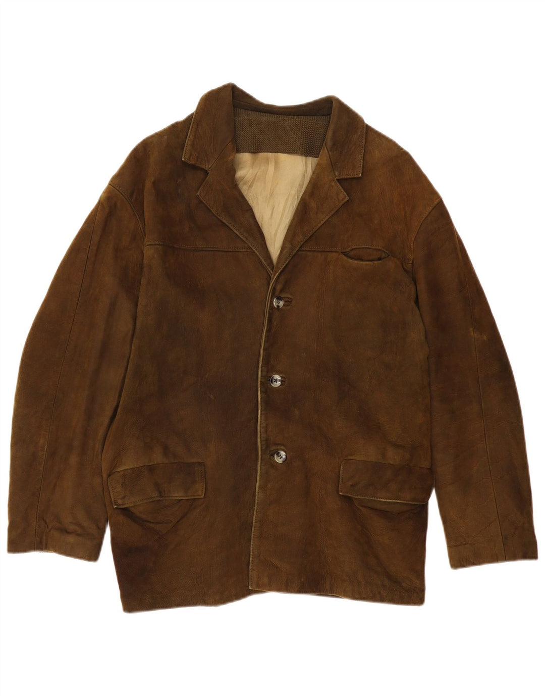 Jachetă de piele pentru bărbați VINTAGE UK 38 Medium Khaki Piele