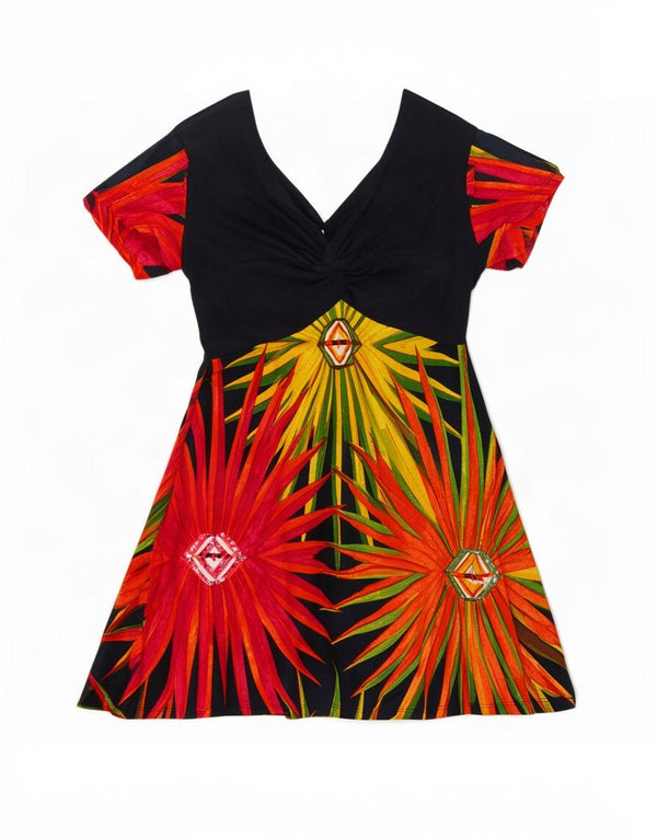Rochie A-Line Desigual pentru femei UK 20 2XL, bumbac floral negru