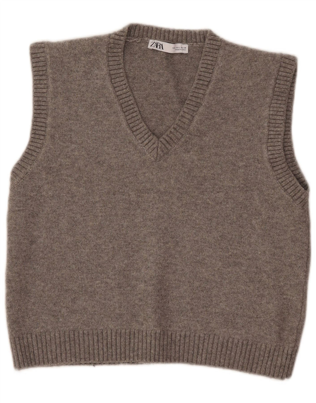 Zara femei Crop Vest Tank Top UK 14 mare poliester gri