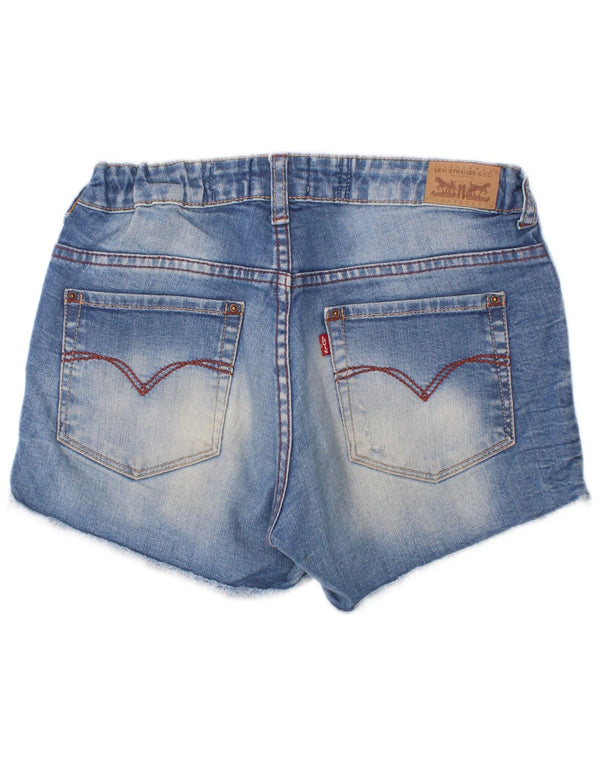 Pantaloni scurți Levi's pentru fete din denim distressed 13-14 ani W26 bumbac albastru
