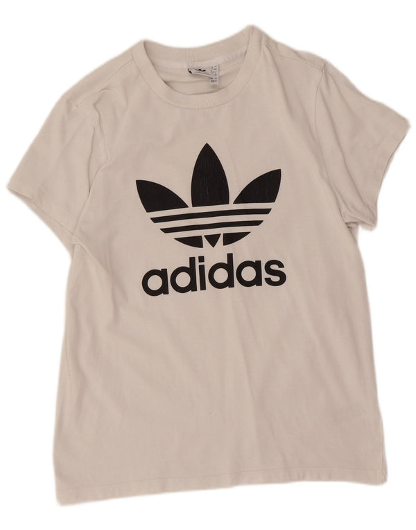 Tricou grafic Adidas pentru femei Top UK 8 Small White Bumbac
