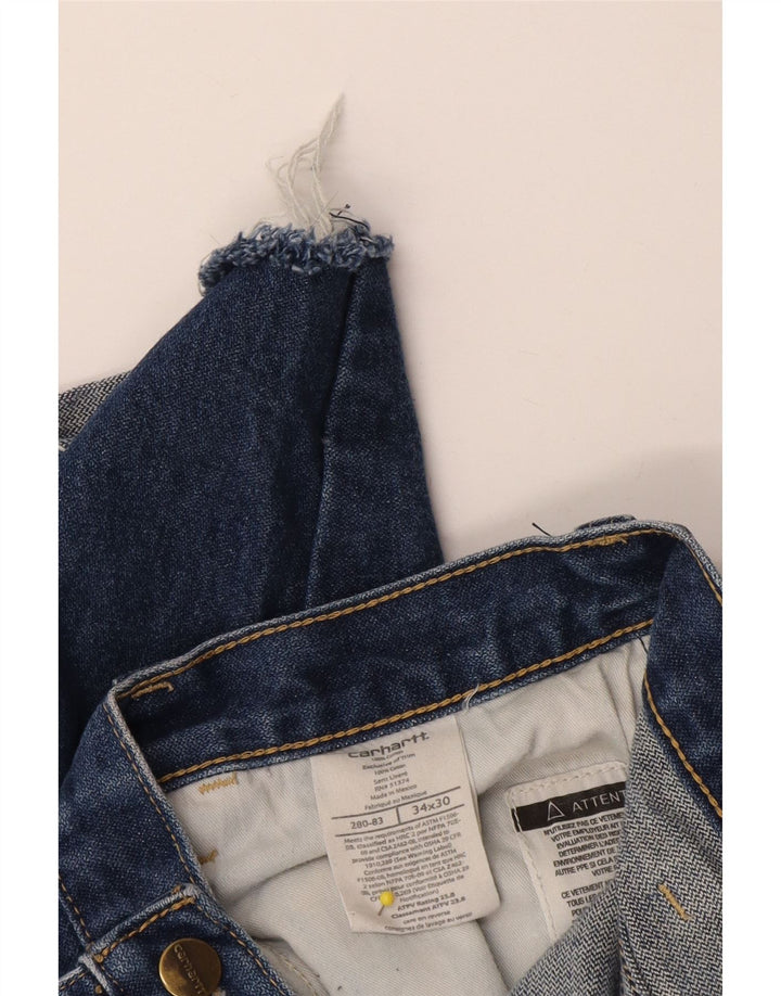 Pantaloni scurți din denim pentru bărbați Carhartt W34, mare, albastru, bumbac