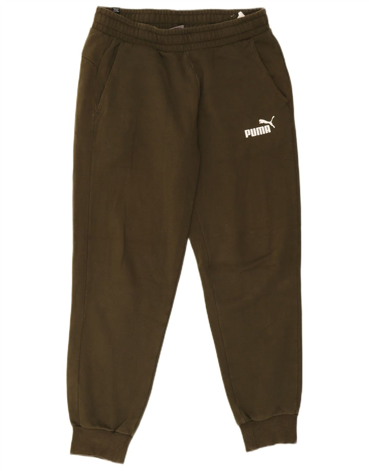 Pantaloni de trening Puma pentru bărbați Joggeri din bumbac verde mediu