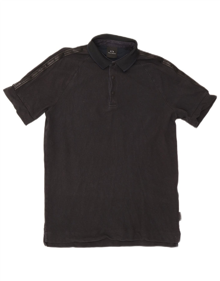 Tricou polo cu grafică pentru bărbați Armani Exchange Mic Negru