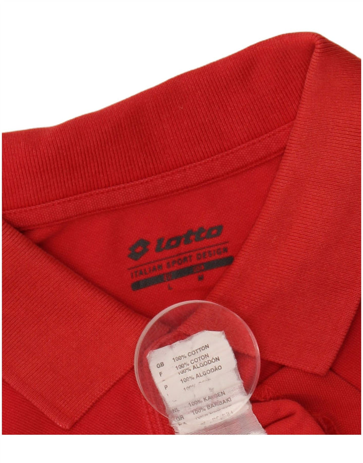 Tricou polo pentru bărbați LOTTO, bumbac roșu mediu