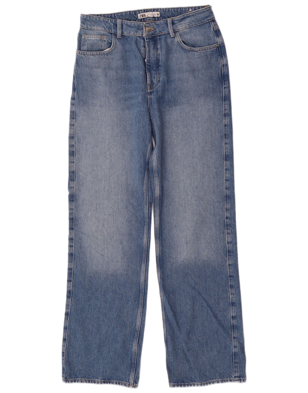 Blugi drepti pentru femei Zara EU 40 Medium W30 L32 Albastru