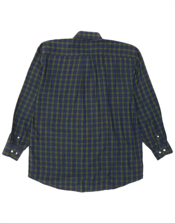 Cămașă Vintage pentru bărbați, cu carouri mari bleumarin