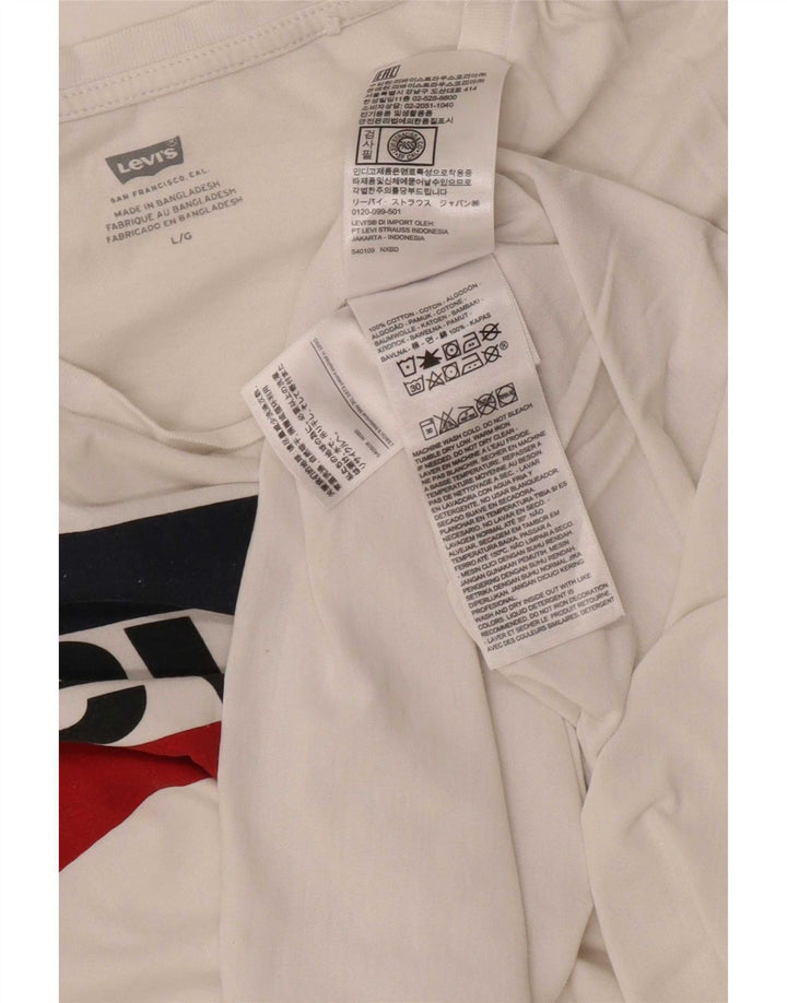 Tricou grafic Levi's pentru femei Top UK 16 Large White Bumbac