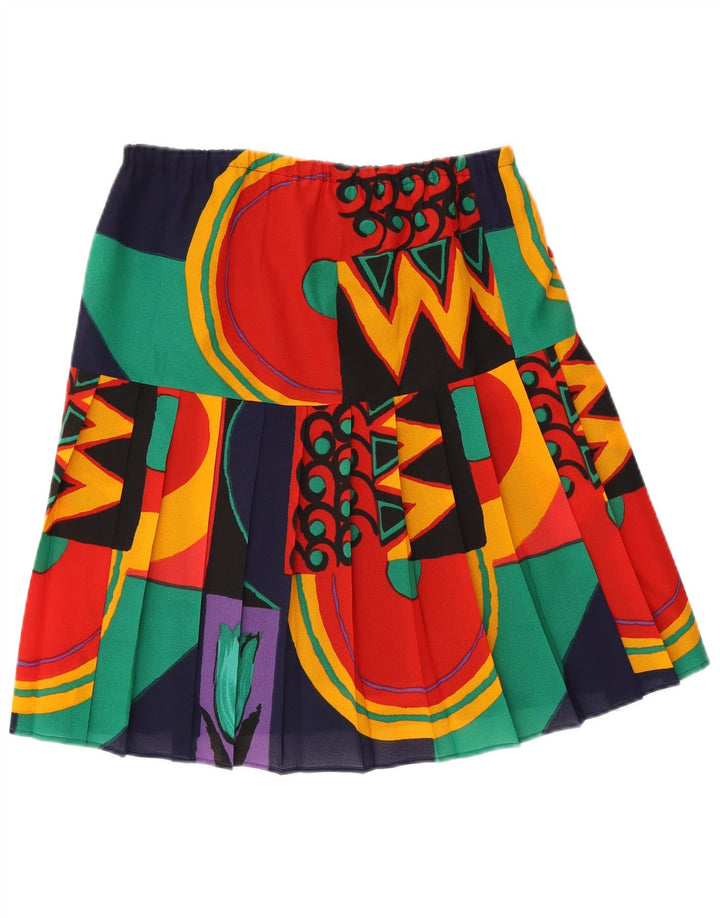 Fustă plisată Vintage pentru femei L30 Poliester geometric multicolor