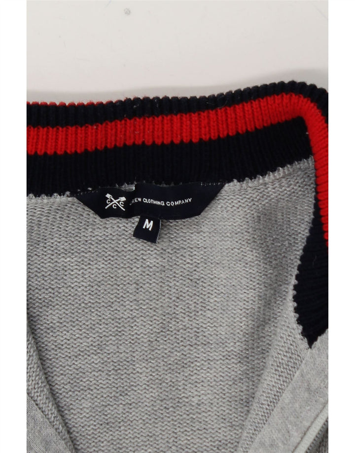 CREW CLOTHING Pulover cardigan pentru bărbați, bumbac gri mediu