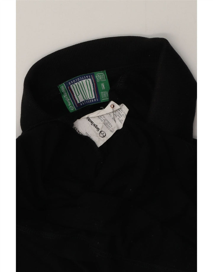 SERGIO TACCHINI Tricou polo pentru bărbați din bumbac negru mare