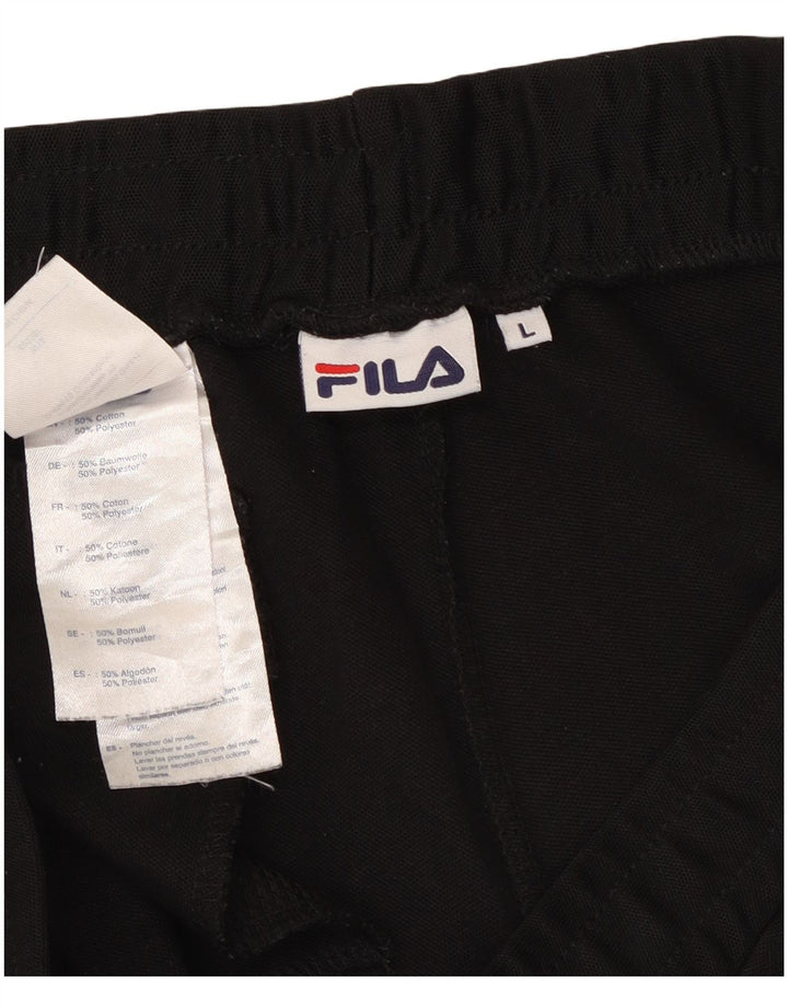 Pantaloni de trening Fila pentru bărbați, mari, negru, bumbac
