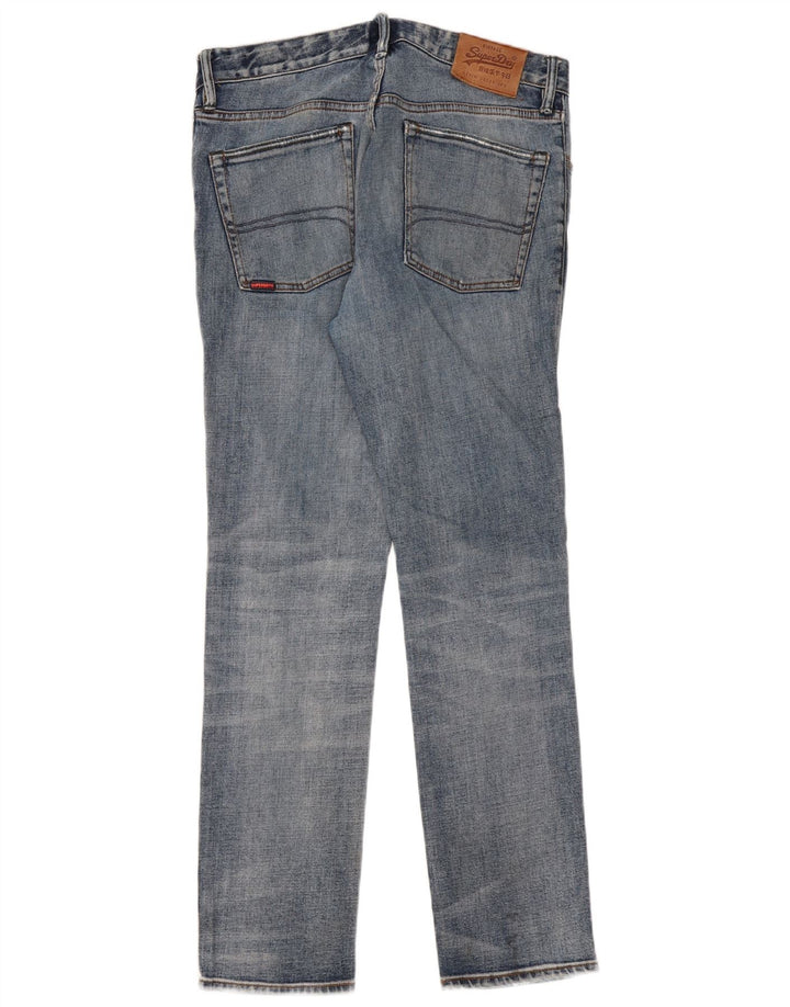 Blugi drepți distressed pentru bărbați Superdry W33 L32 Bumbac albastru