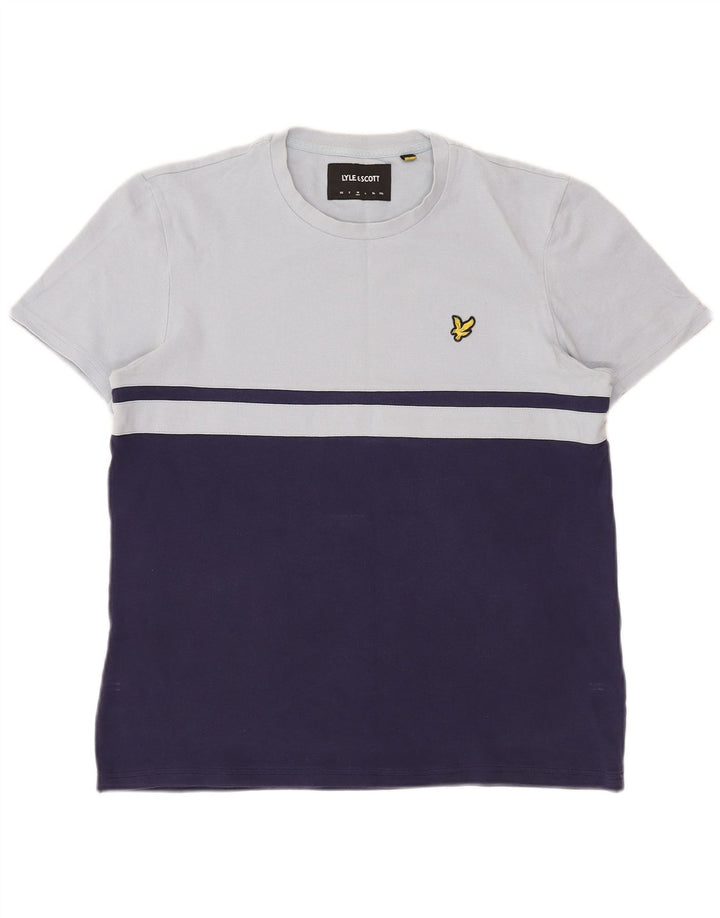 Tricou pentru bărbați Lyle & Scott Top mediu bleumarin din bumbac color bloc