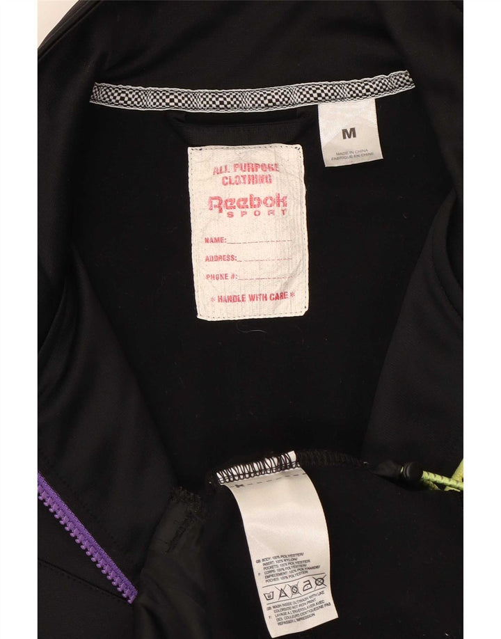 Reebok Mens Trening Top Jacket Medium Black Colorblock Polyester