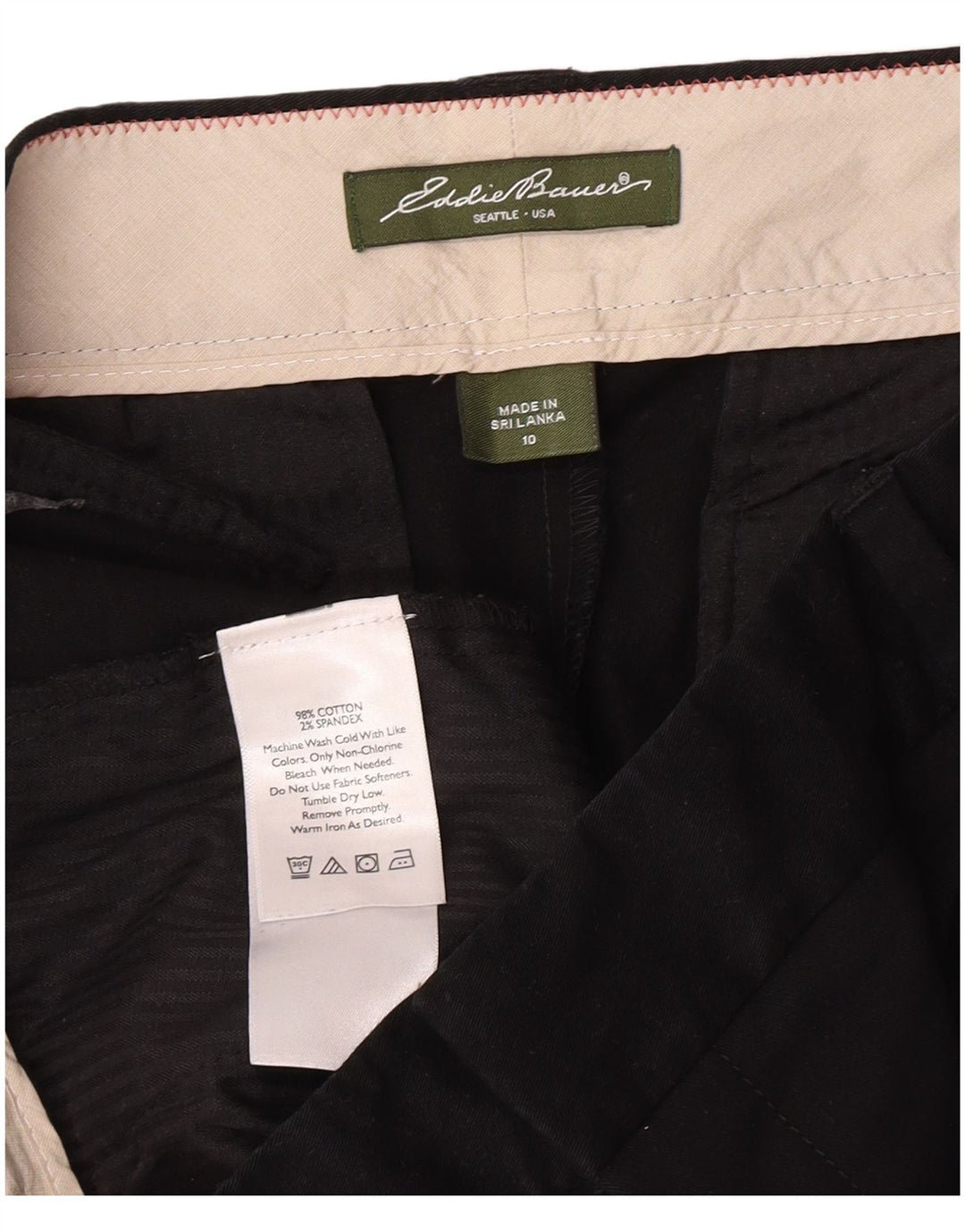 Pantaloni scurti chino pentru femei Eddie Bauer US 10 Large W32 Bumbac negru