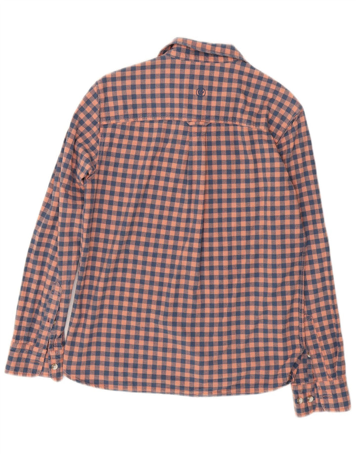 FAT FACE Mens Shirt Small Orange Gingham Cotton