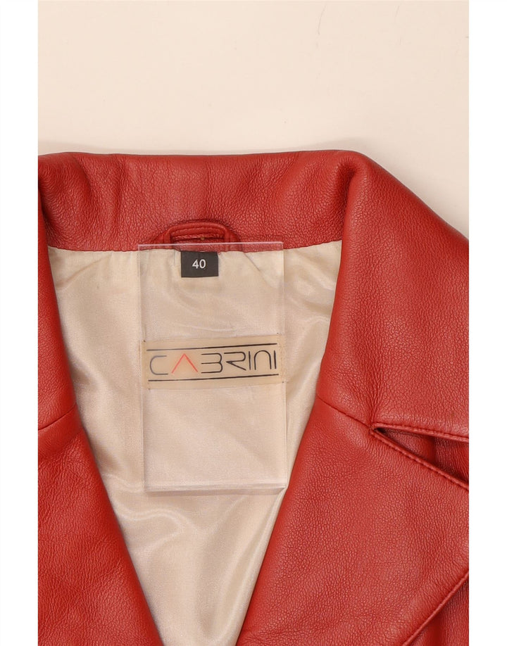 CABRINI Womens Leather Jacket EU 40 Medium Red Vintage Cabrini and Second-Hand Cabrini from Messina Hembry 