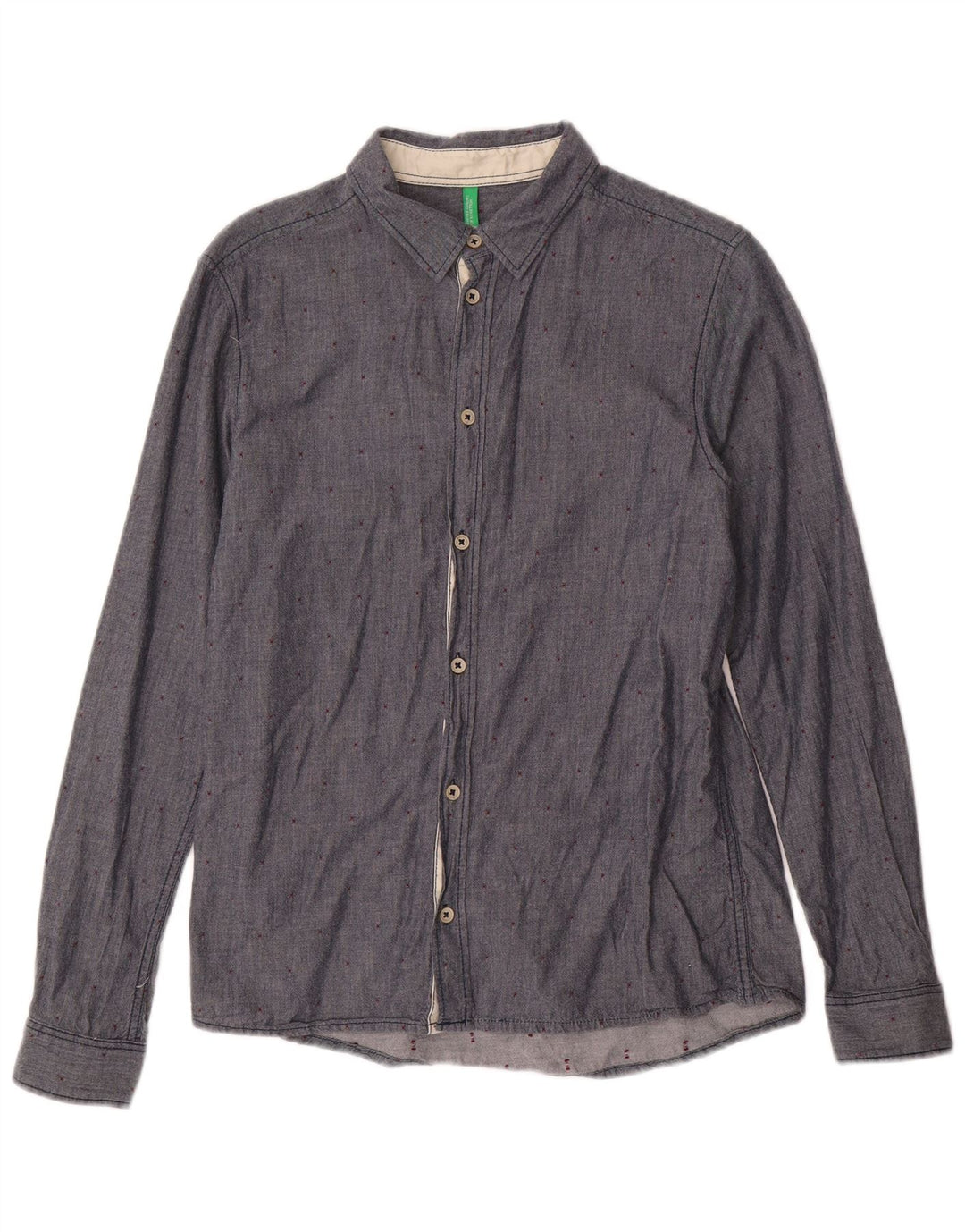Cămașă BENETTON Băieți 13-14 Ani 3XL Bleumarin Bumbac Pete