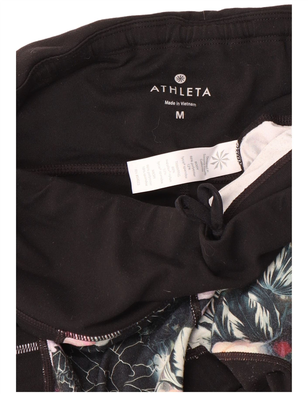 Leggings crop pentru femei Athleta UK 14 Medium Black Floral Poliester