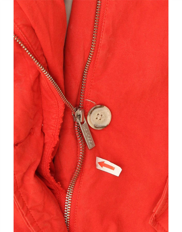 Jachetă căptușită cu glugă Woolrich pentru femei UK 14, bumbac roșu mediu
