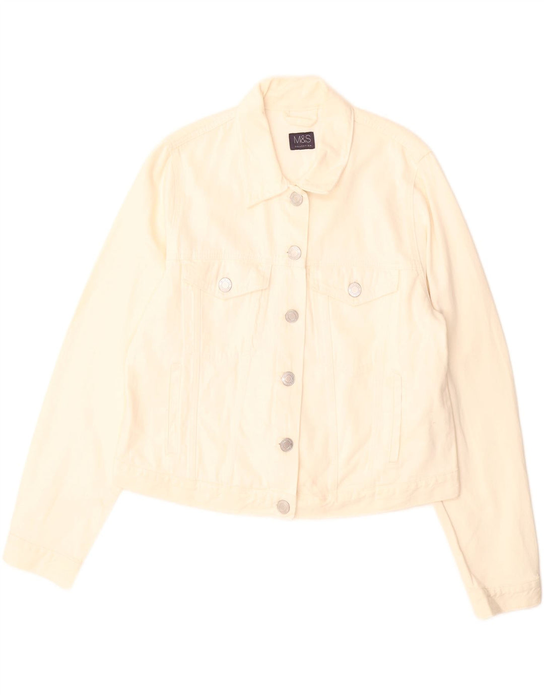 Marks & Spencer jachetă de denim crop pentru femei UK 16 mare bumbac alb
