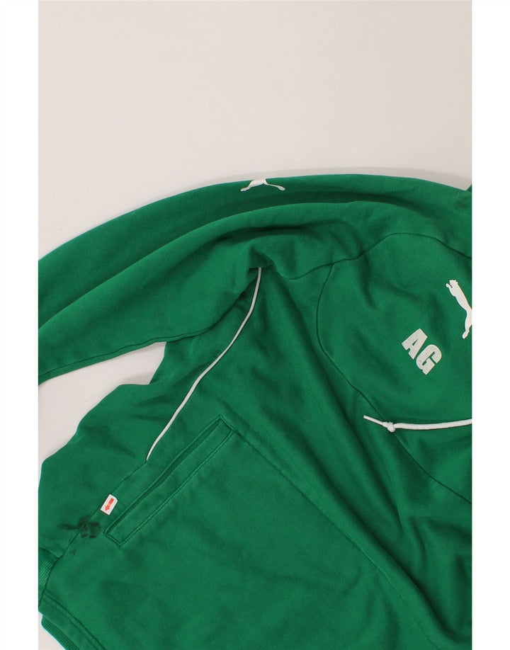PUMA Mens Hoodie Jumper XL Green Polyester Vintage Puma and Second-Hand Puma from Messina Hembry 