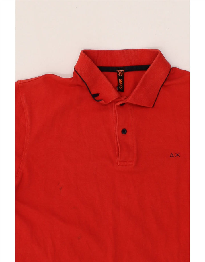 SUN68 Boys Polo Shirt 13-14 Years Red Cotton Vintage Sun68 and Second-Hand Sun68 from Messina Hembry 
