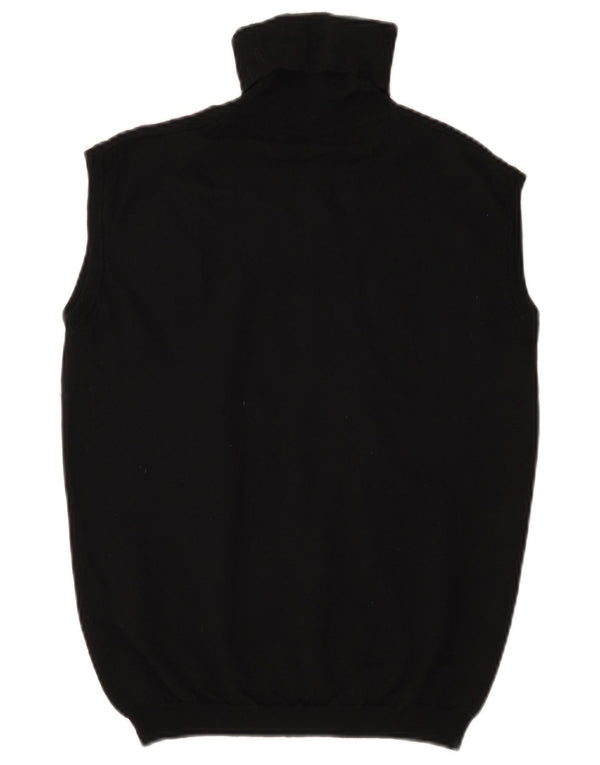 Trussardi Femei Vest Tank Top UK 14 Mare Lână Merinos Neagră
