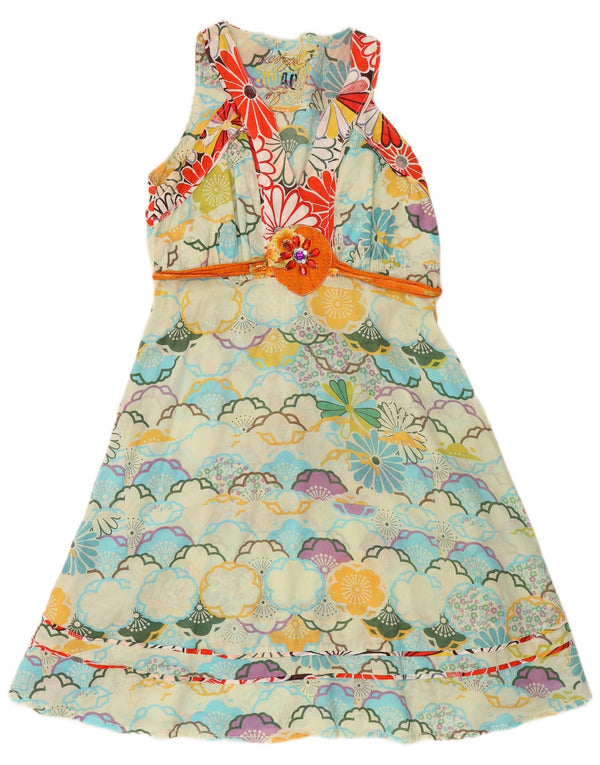 DESIGUAL Womens Graphic A-Line Dress EU 40 Medium Multicoloured Floral