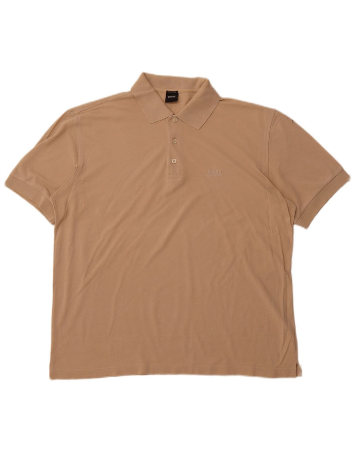 Cămașă polo HUGO BOSS pentru bărbați, mare, bej, bumbac