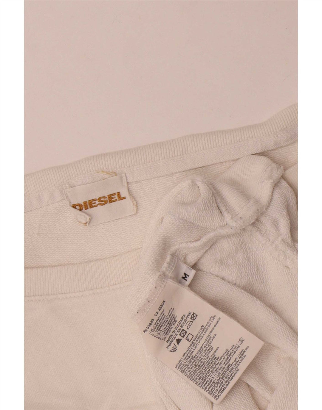 Pulover supradimensionat pentru femei Diesel UK 14 Bumbac alb mediu