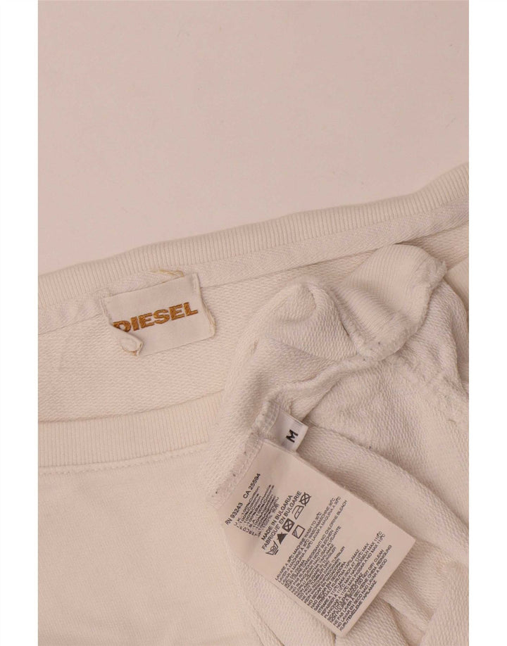 Pulover supradimensionat pentru femei Diesel UK 14 Bumbac alb mediu