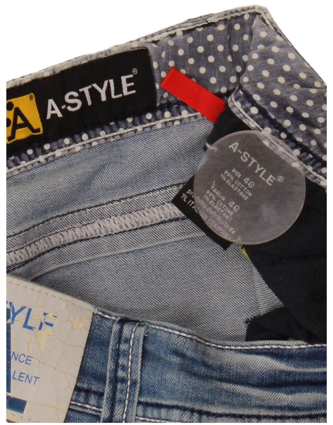 Blugi subțiri pentru femei A-Style IT 46 Large W33 L36 Blue Bumbac
