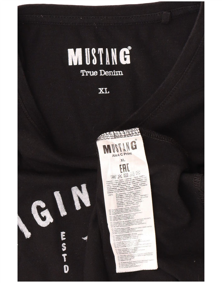 Tricou grafic pentru bărbați MUSTANG Top XL bumbac negru