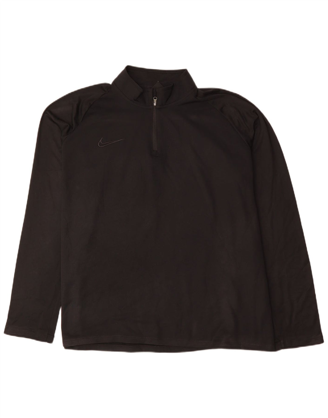 Top de trening pentru bărbați Dri Fit cu fermoar și gât, poliester negru 2XL