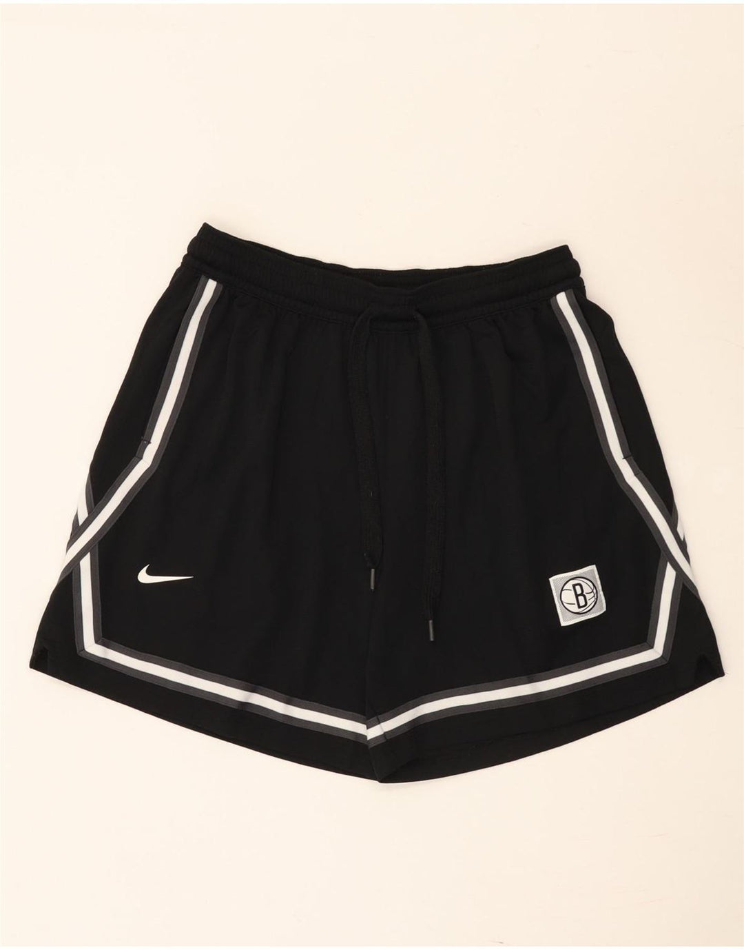 Pantaloni scurți sport Nike pentru bărbați Brooklyn Nets, mari, negru, cu dungi